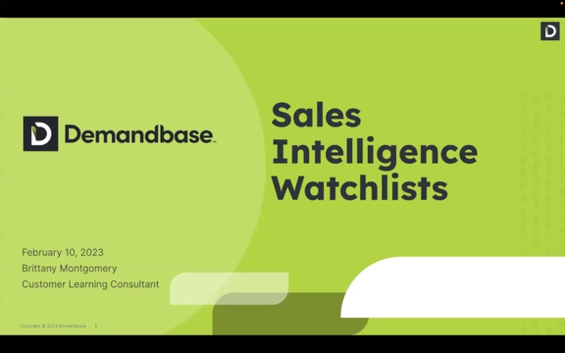 Sales Intelligence Watchlists