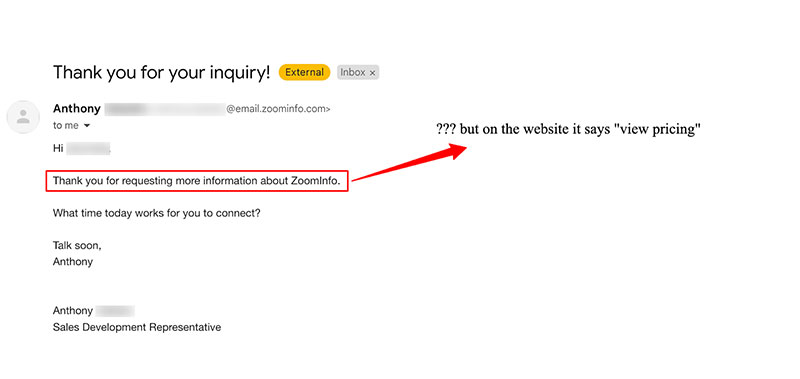 ZoomInfo Blog Thank you for your inquiry email