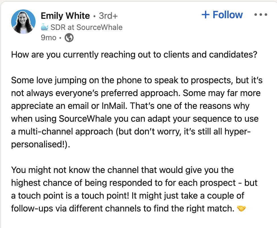 Emily White LinkedIn Post