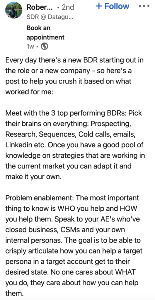 Robert Akerele LinkedIn Post