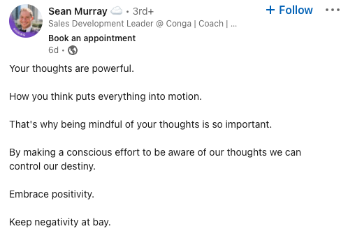 Sean Murray Linkedin Post