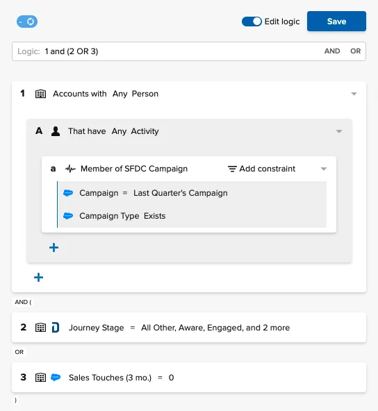 How to create an account list using Demandbase Selector